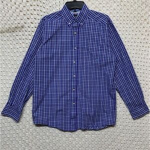 Ariat‎ Pro Series Shirt Mens S Blue Plaid Check Short Sleeve Button Down Western
